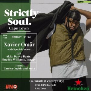 Xavier Omär Instagram - Cape Town! 🚨We know y’all heard the buzz in Joburg… and we couldn’t leave you out in the cold 🫶🏽

R&B artist @xvromar will be performing in Cape Town on March 1st!❤️‍🔥

Omär’s musical roots started in church and blossomed into the soulful RnB we love with inspiration from artists like John Legend and Frank Ocean. 

His chart-topping success includes hits like “Blind Man” and “Grown Man” with his 2017 Pink Lightning Tour, selling out venues across 16 cities 🔥

We got a fire DJ lineup on the decks from @akio_kawahito to @daveebeats to @a_m_mchlsn Finessa Williams) to @waggy_thedj as well! It’s definitely a night to remember! ✨

We’ll be dropping the opening acts announcement soon so make sure to get  your tickets and don’t miss out on this phenomenal performance LIVE!🤩

S/o to @heineken_sa ! 🍻

(Ticket link in the bio) 

🗓️: Friday, 1st March 
📍: @laparadaza Century City (1 Energy Ln, Century City, Cape Town, 7441)
⌚️:19:00-01:30
🎙️: Live Performances 21:30 - 23:30
🎫: R150-R450 (Presold) 
Door sales: R500
Hosts: @carissacupido & @pukkalish 

🚨Catch Xavier in Joburg on March 2nd at onceuponatimeinjoburg ✨
