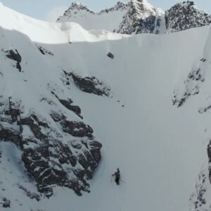 Xavier de le Rue Instagram - Walking on that ridge I released that slab from a distance, which felt pretty scary on the moment  as it really caught me by surprise. (Flick through to see some of it…)😥
Looking back at it, it was predictable but still I got so used to the stability of those fjords that it served me as a good lesson to keep the focus.
It was harder to enjoy the run right after but thankfully the mojo came back pretty quick🤟
Still in Senja, That couloir is called « lazy ass » which describes really well the state I’ve been when climbing this one.
📸 @nathanpyr 
#roamer by @swatch
