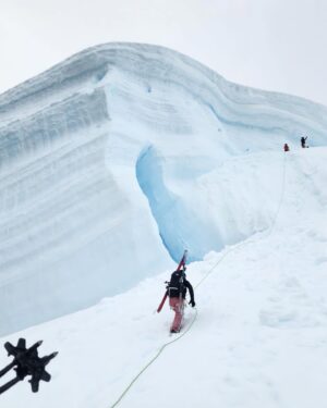 Xavier de le Rue Instagram - It looks like we may have found the zone… 
We can feel now that the season is changing fast. The sun is getting so strong and quite necessary to turn the snow rideable. Down here the snow works in a very different way from what we are used in our mountains.

@thenorthface