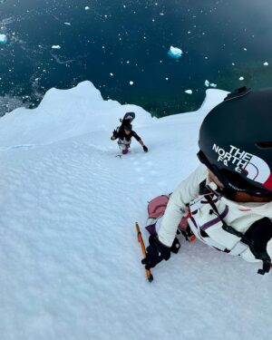 Xavier de le Rue Instagram - Last day on the northern part of the Antarctic peninsula. We are headed more south now. We are starting to see the bad weather but it is quite ok to ride especially that close to the ocean with the contrast it provides. 
@thenorthface