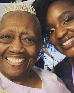 Yaani King Mondschein Instagram - THIS IS 1️⃣0️⃣0️⃣ YEARS OLD! My maternal grandmother, GrandMary, is 100 today and we celebrated her in ALL of her lilac organza glory this weekend! What an honor, privilege and a blessing to have her sharp as a tack and able to enjoy this celebration of her life! Grandmary, It is not lost on me given what this past 11 months has been like, how fortunate we all are to have you here. Thank you for the crocheting, knitting, baking, gummy arms and crazy ass thumb! IYKYK😜The ultimate shoulder dancer is a century. Wow! 
#OurFirstCentenarian 🎂