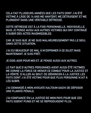 Yanis Marshall Instagram - Pour tout témoignage par rapport à Bruno V. 
marshall-yanis@hotmail.fr 
J’ai déjà reçu pas mal de témoignages bouleversant. Merci de me raconter votre histoire. Merci de me faire confiance. Je suis la pour vous. On va s’en sortir. Ça suffit. 💔