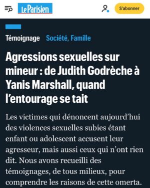 Yanis Marshall Instagram - Il me demandait de lui embrasser le sexe avant de lui dire bonjour.

« Longtemps, j’ai pensé que c’était moi le sale, moi l’obsédé, moi la pute. »