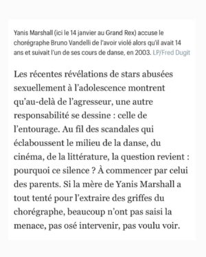 Yanis Marshall Instagram - Il me demandait de lui embrasser le sexe avant de lui dire bonjour.

« Longtemps, j’ai pensé que c’était moi le sale, moi l’obsédé, moi la pute. »