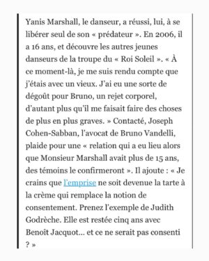 Yanis Marshall Instagram - Il me demandait de lui embrasser le sexe avant de lui dire bonjour.

« Longtemps, j’ai pensé que c’était moi le sale, moi l’obsédé, moi la pute. »