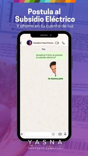 Yasna Provoste Instagram - ¡Postula informado! 💡🔌
Recuerda que desde este lunes 1 de julio hasta el 14 estará abierta la convocatoria para postular al Subsidio Eléctrico y recibir una ayuda del Estado para cubrir parte de tu consumo de luz.

Sabemos que aun sigue siendo insuficiente, por eso insistimos por más recursos del Estado para ampliar la cobertura de benefiarios. Sin embargo, no podemos dejar de informar para quienes hoy si son posibles beneficiarios.

1️⃣ Postula si eres parte del 40% de mayor vulnerabilidad según el Registro Social de Hogares (www.registrosocial.cl)

2️⃣ Documentación: Prepara lo que necesitas, como la Clave Única (si no la tienes, obtenla a través del sitio web del Registro Civil  o en sus oficinas) y una boleta de consumo eléctrico para saber tu número de cliente.

3️⃣ Postulación: Ingresa al sitio web de postulación que está en mi bio 👆y completa el formulario en línea con tus datos requeridos.

#atacamachile