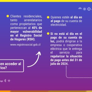 Yasna Provoste Instagram - ¡Buen día! Les informo que partir del 1 de julio se abrirán las postulaciones para acceder al subsidio que te ayudará a enfrentar las alzas en las tarifas de luz 💡. 

👆🏽 Les comparto los requisitos y detalles de cómo postular para acceder a este beneficio.