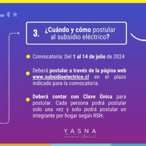 Yasna Provoste Instagram - ¡Buen día! Les informo que partir del 1 de julio se abrirán las postulaciones para acceder al subsidio que te ayudará a enfrentar las alzas en las tarifas de luz 💡. 

👆🏽 Les comparto los requisitos y detalles de cómo postular para acceder a este beneficio.