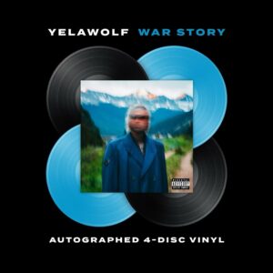 Yelawolf Instagram - my album art leaked ?!!! no problem .. we pivot and destroy !!! THIS IS THE OFFICIAL WAR STORY COVER ART l!!! and guess what else ?? This is really dope I hope you catch this .. I’m headed to @copycatsmedia to hand press these WAR STORY records myself .. and signing a limited edition run so follow my stories for some clips !!! 

The Limited Edition, Autographed, War Story Vinyls are now available for Pre-Order!  These autographed vinyl’s will only be available for a limited time starting Today, May 16th through Wednesday, June 5th. Get your’s today .. no extra cost !!! Vinyl signed and not signed all the same price .. this one’s for the core fans !!! exclusively on Yelawolf.com presale link in the bio !!!! Official album release date / June 7!! #WARSTORY #slumerican cover photo and all inlay photos : @visualsbytyre