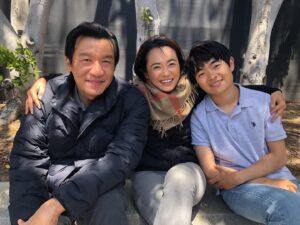 Yeo Yann Yann Instagram - #Randin took this wonderful photo at the end of our filming day. It’s such a pleasure to work with these two talented actors. #family is the word to describe us. #wangfamily @ambornchinese @definitelynotbenwang @thechinhan