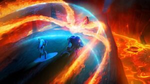 Yingjue Linda Chen Instagram - I have lots of fire color keys haha, this one for figuring out Vex’s shields #trollhunters #talesofarcadia #riseofthetitans #colorkey #visdev #art #painting