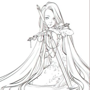 Yingjue Linda Chen Instagram - Back on my bullshit #swordtember #jeweled #animationart #girlsinanimation #drawing #sketch