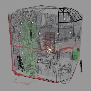 Yingjue Linda Chen Instagram - Concept sketch of @realgdt bookstore in #wizards #talesofarcadia #toawizards #wizards