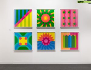 Yinka Ilori Instagram - HERE TODAY, HERE TOMORROW 
:

Yinka Ilori | Now Available Here 
:
Today, Here Tomorrow’, a series of six new screenprints, is the first collaboration between
@cristearoberts and British-Nigerian multidisciplinary artist @yinka_ilori.
:
Featuring the artist’s bold and playful visual language, the new prints are centred around themes of mindfulness, spirituality, and joy. Each work draws from the artist’s rich Nigerian heritage and his belief that art and design should be accessible to all. Exploring what mindfulness looks like,
#YinkaIlori @friezeofficial
captures joyous moments of rippling water, the sun setting on the horizon and sounds of nature. 
:
Available exclusively oncristearoberts.com and
Booth A06.
:
© Cristea Roberts Gallery, London. Photo: Mark Blower