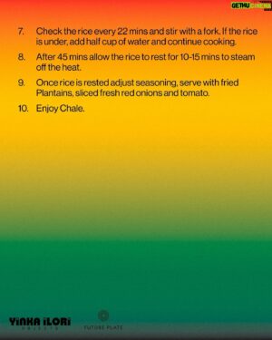 Yinka Ilori Instagram - @YI_OBJECTS x @THE_FUTUREPLATE
.
.
To celebrate this year’s Africa Day, we have partnered with The Future Plate to bring you two versions of Africa’s most celebrated dishes - Jollof. With the help of @chef_opy and chef @william_chilila we have brought you two recipes to help you celebrate Africa Day, and to hopefully bring African cuisine into your every day.
:
Swipe or click the link in bio to see the full recipes
.
.
INTRODUCING @THE_FUTUREPLATE
.
.
A community made up of the leading Black chefs of our time, culture carriers & makers of change. United by our mission to make African & Caribbean Cuisines known for it’s quality, skill, passion and execution.
:
Under the brand is luxury events catering, brand partnerships, an academy (coming soon), consultancy, media production and a management division which exists to amplify the visibility and work of trailblazing Black chefs who are too often overlooked.
:
They have fed the likes of Zendaya, Sabrina Elba, Tom Holland, Nick Kyrgios, Issa Rae, Idris Elba, Letitia Wright, Kano and Ashley Walters and are fast becoming known for their culinary verve and are now the go-to caterer for African & Caribbean cuisine on a fine dining level.
.
.
📸@chefsignatures