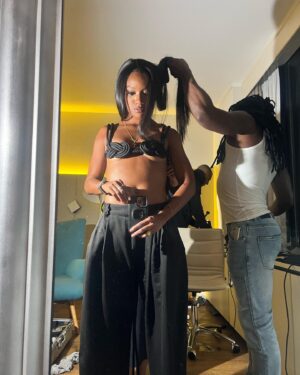 Yootha Wong-Loi-Sing Instagram - On spiritual steroids on this side. How’s it hangin’?

Never dim. 

Santos👼🏾

A LOOK
Thank you 🖤
Hair @eldridge_mullenhof 
MUA @thirza.king 
Styling @esmeralda__tan 

Wearing 
@martan.official 🫶🏾!!!
@acnestudios