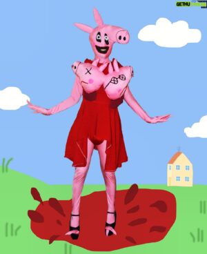 Yovska Instagram - 🐖🐷Peppa Pig loves to jump in puddles with Mommy and Daddy pig 🩸
.
.
.
#peppapig #peppa #drag #ruinedchildhood #cursed #cursedimage #cursedmemes #dragula #dragcreature #horror #creepy #design #photography #liminalspace #cartoon #mask #costume #cosplay