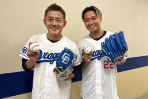 Yudai Ohno Instagram - 勝夏フェスティバル2023中日ドラゴンズvs横浜DeNA戦
国歌独唱＆始球式

とても貴重なご機会をありがとうございました✨

ピッチングは練習通りには行くはずもなく大緊張でしたが、
あの空間であの場所でとてもスリルのある想い出になりました✨

国歌独唱は人生2度目でしたが、
これだけ緊張することがあるのかと思うくらいのガチガチ度合いでしたが、
こちらも楽しく幸せな経験になりました✨
応援に来ていただいた6面のみんなに助けられまくりました😭

いつもありがとうございます😊

いつか僕たちDa-iCEとしても絶対にここに立ちたいと強く思いました。

そしてまたご機会、
いただけるよう、これからも精進して参ります😊‼️

素敵なピッチングをされた井戸田さんともお写真撮っていただきました✨

（写真提供:中日ドラゴンズ）

#勝夏フェスティバル2023 #大野雄大 #国歌独唱 #中日ドラゴンズ #da_ice #バンテリンドームナゴヤ #感謝感謝感謝 #井戸田さん