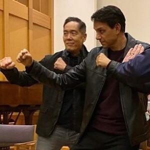 Yuji Okumoto Instagram - Such an honor to be at your book signing. Best of luck on the rest of your tour, Brotha! 🤙 @ralph_macchio  #KarateKid #CobraKai #WaxingOn