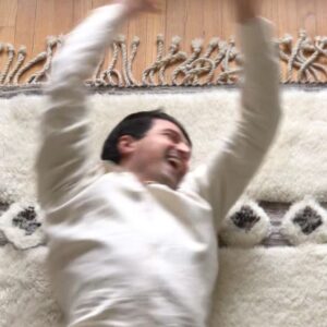 Yuriy Sardarov Instagram - So I turn 33 tomorrow (Aquarius szn!) and to celebrate, Madi and I got this masterpiece from Bazar Du Sud.

Made from 100% sheep’s wool in Marrakech, she’s the special kind of fluffy friend that’ll make you swear off red wine for the rest of your life.

In the market for a rug? Give @bazardusud a follow, ask for Yazid, and tell em yursar sent you.