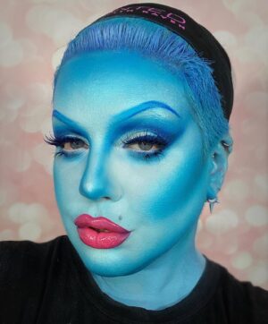 Yvonne MacInnis Instagram - 🔫orever playing in rainbows🌈

Swipe right for the details on my homework challenge from today’s episode of @paintedwithraven on @wowpresentsplus / @worldofwonder 

#paintedwithraven #makeup #creativemakeup #creativemakeupartist #makeuplook #colorcontouring #contouring #bluemakeup #blueface