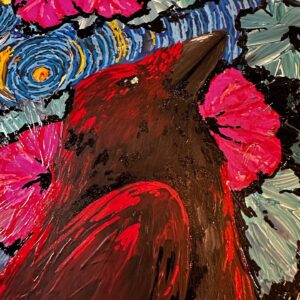 Zac Hanson Instagram - Ok I am finished. Did this painting on a 16” @aquariandrumheads head for the @ravendrumfoundation turned out really fun. Red Raven. If you would like to bid on you can check out the #12drummersdrumming auction they are doing now until December 12th
