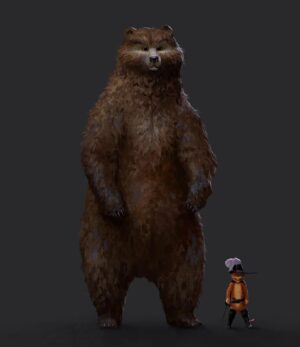 Zac Retz Instagram - Paint of baby bear. He was the biggest of the three bears at one point 💪#pussinbootsthelastwish #pussinboots