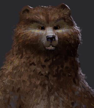 Zac Retz Instagram - Paint of baby bear. He was the biggest of the three bears at one point 💪#pussinbootsthelastwish #pussinboots