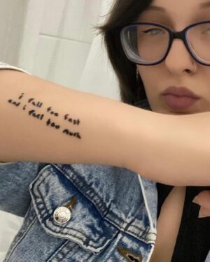 Zachary Gordon Instagram - “I fall too fast and I feel too much” - First “Waste My Time” tattoo and it’s only been 2 weeks. Love you all ♥️ @zacharysbomb