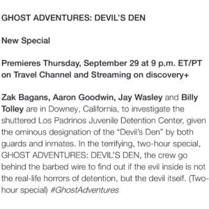 Zak Bagans Instagram - #Ghostober All-New Premieres: @discoveryplus @travelchannel : #GhostAdventures 👻 9/15 #HalloweenWars 🎃 @foodnetwork 9/18 #GADevilsDen 👹 9/29 #TheHauntedMuseum3RingInferno 🤡 2-hour Movie 10/31
