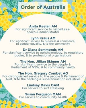 Zali Stegall Instagram - Congratulations to the talented and dedicated members of the Warringah community who have been honoured in the King’s Birthday 2024 Honours List. 

We thank you for your service and the significant contribution you have made to our communities at the local, regional, national and international levels.