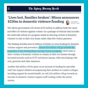 Zali Stegall Instagram - I welcome the NSW Government’s announcements around its $240m emergency package, including funding to roll out the Staying Home Leaving Violence (SHLV) program throughout NSW.  While the SHLV program has been available in 93 LGAs, it has not been funded and available in Warringah local government areas despite being needed. This is something that myself, @kyleatink , @drsophie4mackellar and @michaelreganmp have been advocating for. 

SHLV is an evidence-based program, which has successfully supported women and children who have experienced domestic violence to stay in the family home with wrap around services to make it safe, placing the onus on the perpetrator to face the consequences of finding alternative accommodation. 

It is good to see the NSW Government also allocate additional funding to frontline support organisations. The roll out timetable for this support will be vital to ensure urgently needed additional support to victims of violence.
@women_children_first