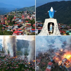 Zenn Kyi Instagram - #Thantlang (ထန်တလန်) last year and this year. 💔
My prayers for the safety of all the residents of Thantlang, who now have been displaced by the disproportionate bombardment.🙏🙏🙏 

“You reap what you sow.” It’s the law of karma. The makers of these sufferings will be reciprocated.

Photo credit