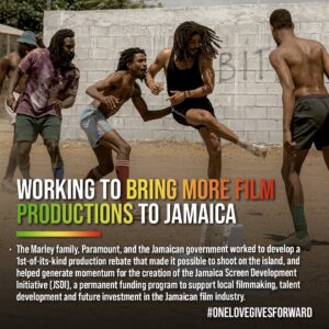 Ziggy Marley Instagram - #OneLoveGivesForward 💚💛❤️ Thank you to the people of #Jamaica for helping make ‘#BobMarley: @OneLoveMovie’ the beautiful work of art that it is - and everyone on the island who went to see the movie and made it Jamaica’s biggest movie opening ever! RASTAFARI #BobMarleyMovie #OneLoveMovie