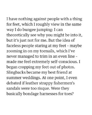 Zing Tsjeng Instagram - I'm in today's @guardian writing about the time I realised that someone put me on Wikifeet – and then having anon Wikifeet users rate my feet as being merely "okay". Thank you internet for continuing to be so deeply, deeply weird! 🔗 in bio