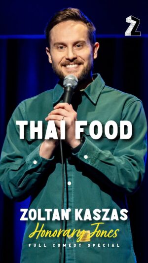 Zoltan Kaszas Instagram - I traveled all the way to Thailand to realize I don’t like Thai Food 🍲

My new special ‘Honorary Jones’ is out now on my YT channel📺 (link in bio)

#thaifood #thai #thailand #standupcomedy #funny