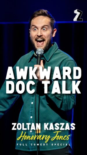 Zoltan Kaszas Instagram - Awkard small talk with my Urologist 👨‍⚕️🥜🤦‍♂️

My new special ‘Honorary Jones’ is out now on my YT channel📺 (link in bio)

#standupcomedy #smalltalk #comedy #zoltankaszas