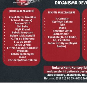 Zuhal Yalçın Instagram - ❗HAYDİ ANKARA ❗ Ankara Kent Konseyine ihtiyaç listesinde ki malzemeleri temin edip bırakabilirsiniz.Tüm gönüllü arkadaşlarımız sizlerden gelecek yardımları yerine ulaştırabilmek için bekliyor. @ank_kentkonseyi  @dr.ibrahimsaritas  @volsev  @aarzubalkan
