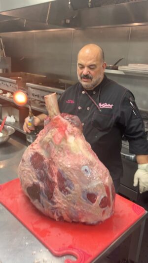 Aaron May Instagram - Chef Pano, @chef_danny_vargas and I made a 66lb American wagyu steamship round and it came out amazing #beef #cheflife #delicious