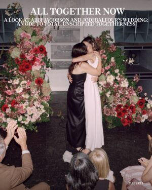 Abbi Jacobson Instagram - Abbi Jacobson and Jodi Balfour tied the knot in The Row—right off the rack. That was just the beginning of an absolutely unforgettable and deliciously unscripted night.

The actors met (virtually) in 2020, when each was peeking over her own precipice. Jacobson was riding out Covid alone, and Balfour was untethered by the loss of a sibling and the end of a long-term relationship. “When we first started texting, I asked Jo what about pre-Covid life she missed most,” Jacobson recalls. Balfour answered immediately: Sweaty shoulders. “After so much distance, we wanted the wedding to feel like that first sweaty shoulder moment—total togetherness,” Balfour concludes. “I think we did that.” Three years after that first date, they threw a wedding ceremony at @publicrecordsnyc. The evening, which brought together a cadre of creative talents—floral designer @ranaflora, chef @emmaleighmacdonald, photographer @luuuuush, and designer @sophieloujacobsen, among others—was an ode to the couple’s dedication to real, unscripted togetherness. Very unscripted, in fact—when torrential rains turned a thoughtfully choreographed evening on its head, these many women adapted by calling in favors, reevaluating plans, and embracing the chaos.

Link in bio to look into the couple’s raucous night of revelry. 

Photography by @luuuuush
Words by @maraveitch