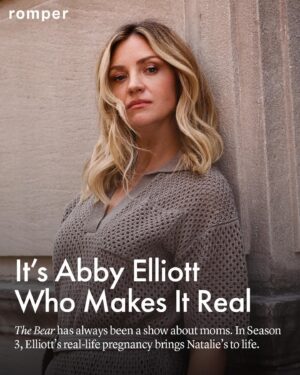 Abby Elliott Instagram - Abby Elliott talked to Romper about how her own pregnancy and birth became intertwined with her character’s in Season 3 of ‘The Bear’. Click the link in bio for the full profile. ✨

Photographs by @katslootsky
Story by @phillip.maciak 
Talent Bookings: @specialprojectsmedia
Photo Director: Alex Pollack
SVP Fashion: Tiffany Reid
SVP Creative: Karen Hibbert