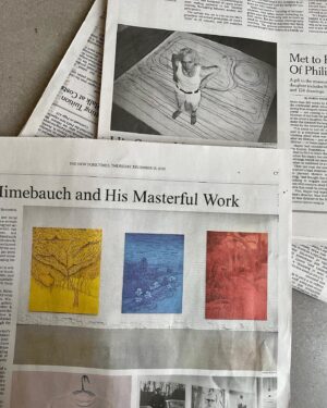 Adam Lucas Himebauch Instagram - A very nice surprise to see Adam’s work reviewed and featured on the cover of the @nytimes Arts section this morning! 

It’s been a long and humbling road but we’re so grateful his art is getting such recognition. Grab a copy and go see Retrospective at @trotterandsholer before it closes on the 17th!

(EDIT: They also debuted the documentary’s teaser trailer. We’ll repost soon!🙏)