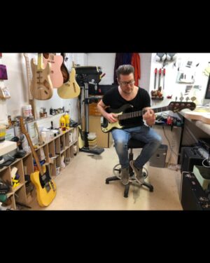 Adam Prendergast Instagram - First met Dave 20 years ago when he played guitar in my brothers band. Ive always looked up to him as an amazing musician and lovely guy. Little did I know one day that he would hand craft my dream bass. Thank you for listening to my endless ramblings about what would make  my ideal bass and leading the way with your unmatched knowledge of all that is vintage. If you love vintage instruments you will love all that is @regent7guitars. You need to see and play them to believe how incredible they are. This is just the beginning for you Dave and I’m so proud to own your first Low Tone. (swipe to see the genius at work)🖤