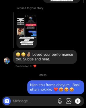 Addis Akkara Instagram - When @ibasiljoseph talks about your acting. 🤩 Inniku santhosham kondu irrikaan  vayye. Also all this is possible thanks to @i_am_akhil_anilkumar @rajatprakashmusic @_charliechacko @vinzevarghese @_ardrakmohan_ @theboldpanda @kunjithomaa @suhail_kavupadath @rah_ul_kannan 
.
.
.
.
.
#world #nenjilpuncture #goals #dreams #accomplishment #gold #malayalamcinema #basiljoseph