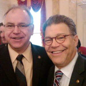 Al Franken Instagram - It’s Walz! Pronounced “Walls”. A great choice with an impressive record in Minnesota: making reproductive freedom a right, expanding paid family and medical leave, making school meals for students free. Veteran, teacher, football coach, Congressman, Governor. And he’s not weird!