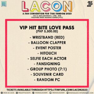 Alan Campana Instagram - Papunta na kami! ☀

We’ll have so much fun at this year’s biggest Thai Fandom Fan Convention, #LACON2023! Happening this July 8, (5 PM), at the PTTC. 

Let’s see each other soon!

Tickets are available at https://tinyurl.com/LACON2023

#LaConFanConvention2023
#HitBiteLoveinMNL2023