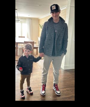 Alan Powell Instagram - I love him. 

He wanted to match my shoes so mom got him a pair like mine. 

It’s not lost on me that for now it’s shoes but as he grows he will follow in my footsteps whether those are steps I want him to take or not.. I am challenged and honored by this reality. 

Love you Myers man