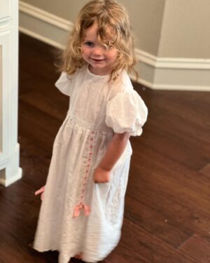 Alan Powell Instagram - My mom sewed this dress like 30 years ago.. now my 2 year old loves it