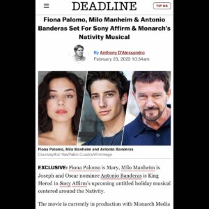 Alan Powell Instagram - I’ve been in Spain for about 7 weeks so far making this incredible project and am so excited to be able to share our partnership with Sony Affirm, the wonderful cast and release date with you! Let’s go! 

Been fortunate to be working with @i_am_adamanders on this thing for years now. He’s an incredibly talented, kind and genuine human who is bringing this story to life in such a beautiful way. 

My partners and I at Monarch Media, @swbarnett and @vickyp487 are honored to be producing this film starring @fionapalomo @milomanheim freaking #antoniobanderas @joelsmallbone @moriahsmallbone @rizwanmanji @lecrae @omiddjalili and some other amazing cast members.

Block November 10th on your schedule.. you’re gonna want to see this one. :)