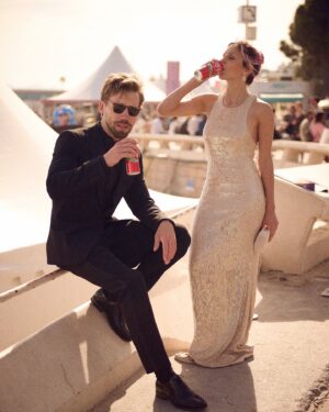 Aleksandr Kuznetsov Instagram - Pretending that I have my own tuxedo with @caldeira_helena 
📸 by amazing @mrbertiewatson 

big thanks to @stivali_boutiques and Paulo for dressing me for Cannes Film Festival, allowing me to temporarily look like as if I actually know what to wear